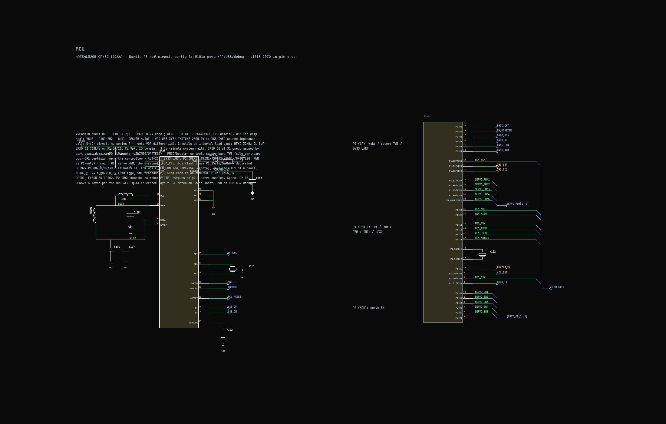 FX27 MCU schematic sheet rendered in Starlayer